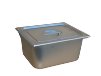 GN Pans Bain Marie With Lids 1/2 Size 150mm Deep Stainless Steel (5 Pack)