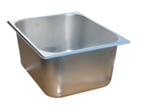 GN Pans Bain Marie With Lids 1/2 Size 150mm Deep Stainless Steel (5 Pack)