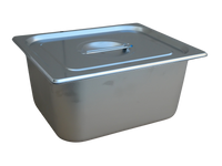 GN Pans Bain Marie With Lids 1/2 Size 150mm Deep Stainless Steel (5 Pack)