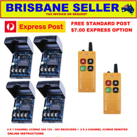 Remote Control Transmitter / Receiver  4 x 1 Channel 12v-48v and 2 x Medium Range Remote