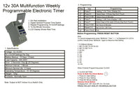 Timers Digital Programmable 12v 30A Relay17 Settings LCD Din Mounted Brisbane