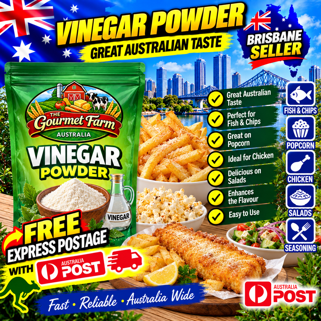 Vinegar Powder 4.5kg makes 15kg Salt & Vinegar Flavour