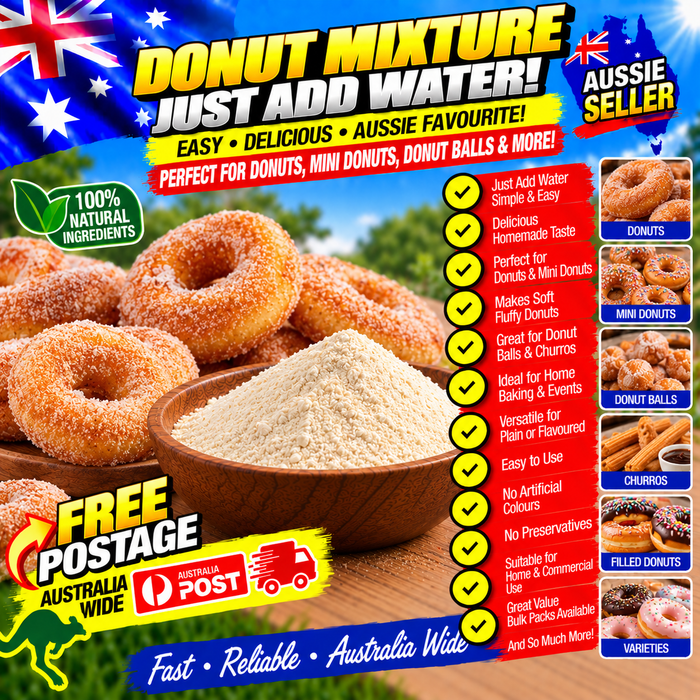 Donut Mixure 4.5kg Commercial Just add Water or milk Mix and Fry - food