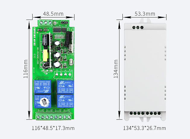 Remote Control Transmitter / Receiver 4 Channel 240v 30A 433mhz Plus 2 x Long Range Remote RC150