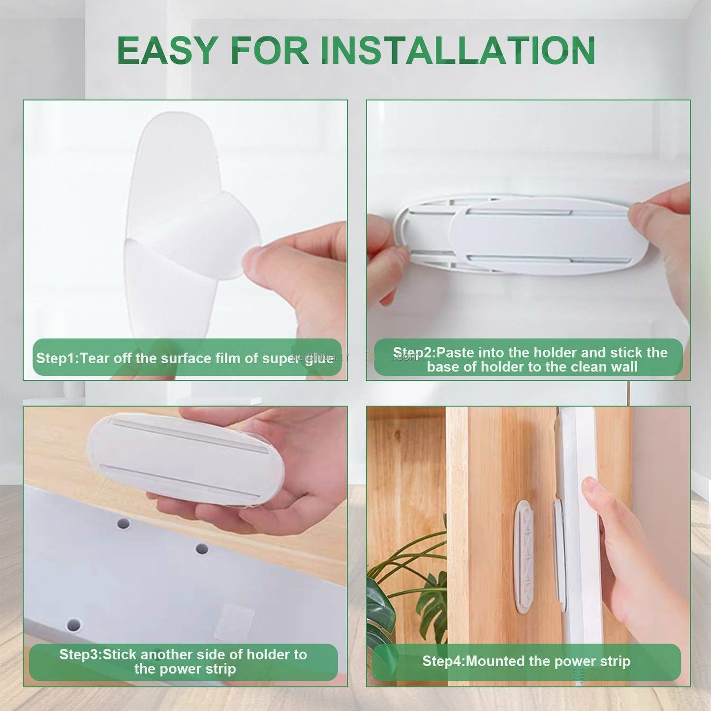 Power Board Holder Pack of 4, Clutter gone also for Routers, Modems, Picture Frames Etc