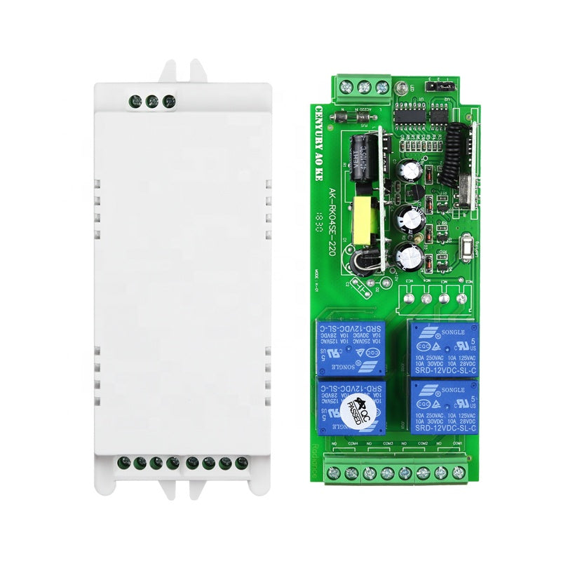 Remote Control Transmitter / Receiver 4 Channel 240v 30A 433mhz Plus 2 x Long Range Remote RC150