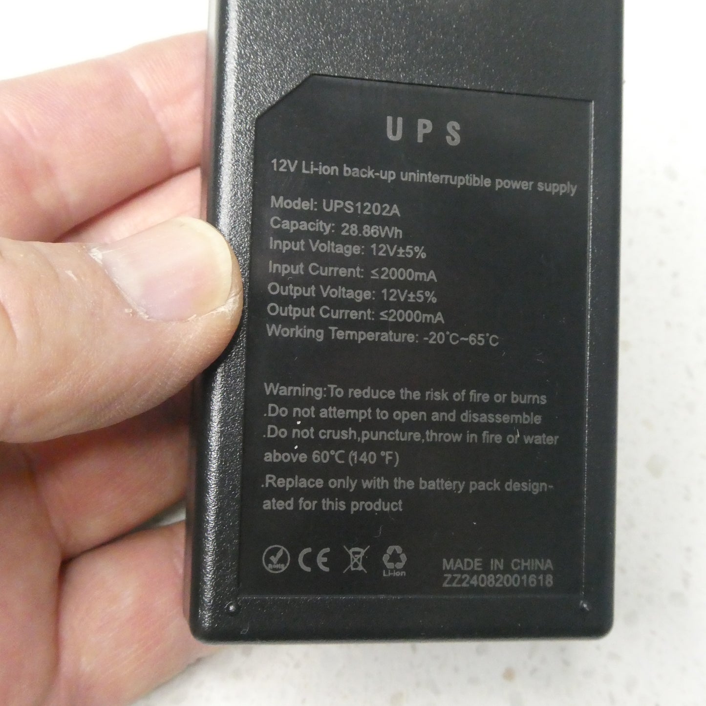 UPS 12v 2A DC Uninterruptible Power Supply Modems CCTV Eftpos Machines
