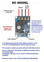 Remote Control Transmitter / Receiver  4 x 1 Channel 12v-48v and 2 x Medium Range Remote
