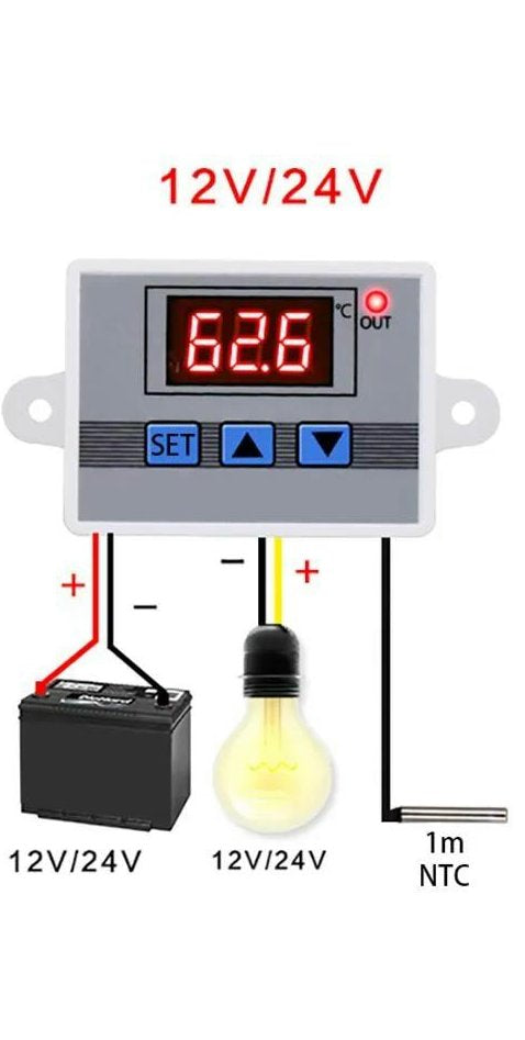 Fridge Thermostat x 3pcs  12v 5A Digital Temperature controller 5A Relay Surface Mount