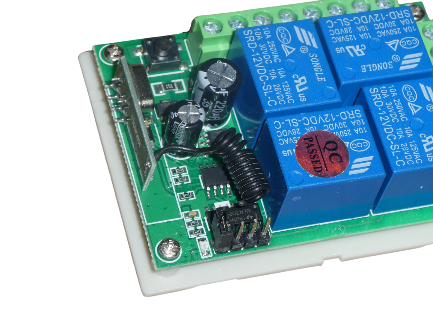 Remote Control Transmitter / Receiver 4 Channel with 2 x STD 4 Remote Fobs 12v 10A 433mhz