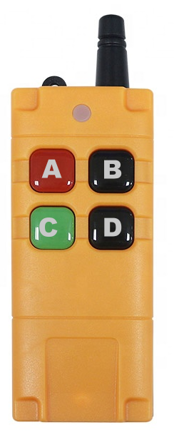 Remote Control ORANGE 4 Channel 433mhz AA Battery Operated