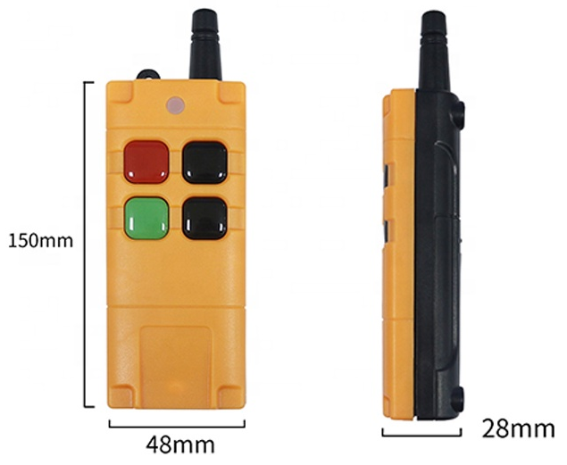 Remote Control ORANGE 4 Channel 433mhz AA Battery Operated