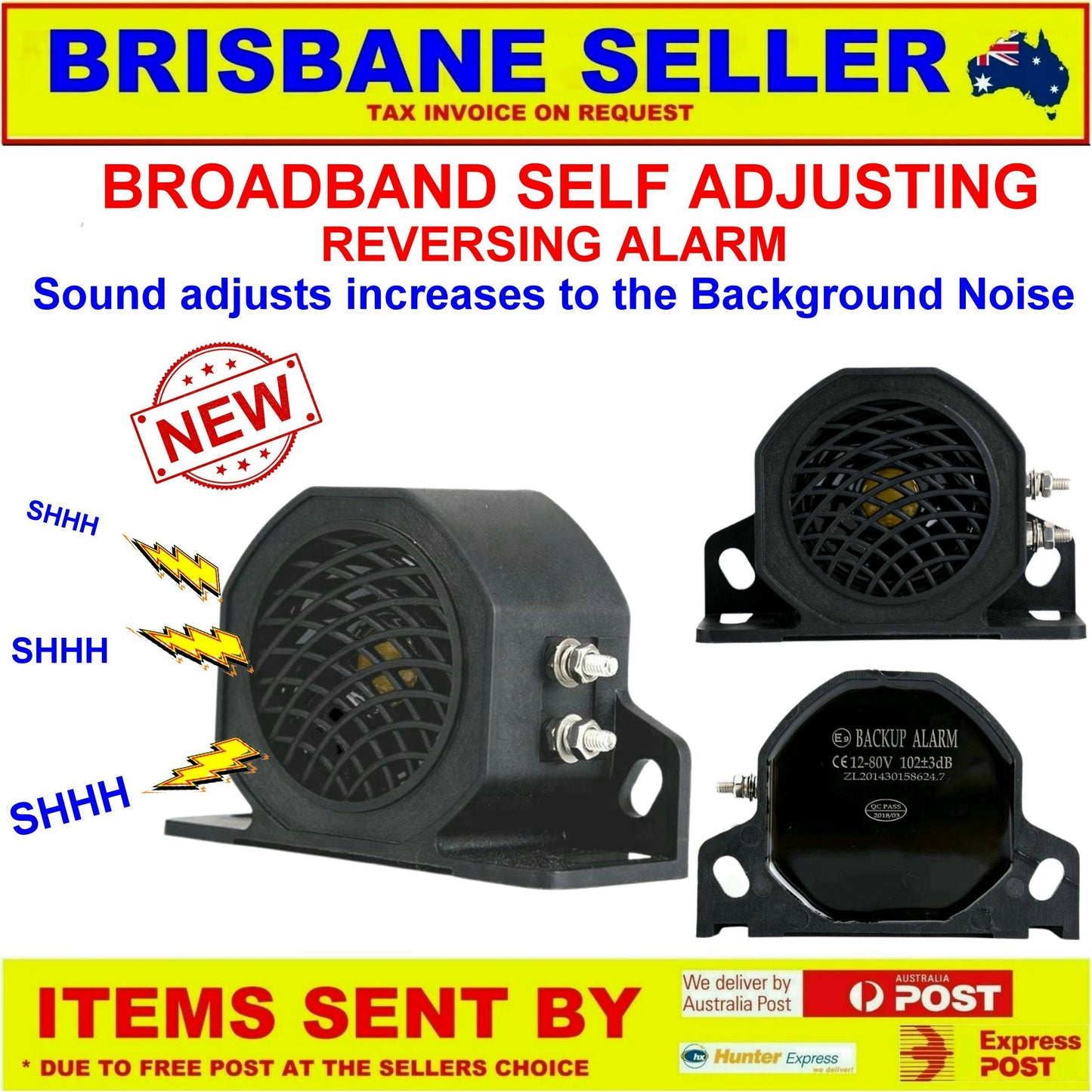 Reversing Alarm Broadband Scrubber Self Adjusting Reversing Alarm 12v/24v Heavy Duty Coles Trucks