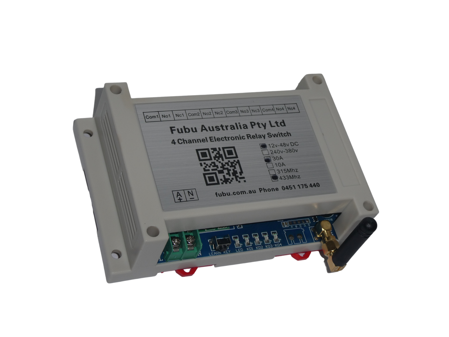 Remote Control Transmitter / Receiver 4 Channel with 2 x 4 Remotes 12-36v 30A 433mhz