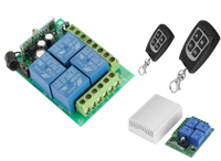 Remote Control Transmitter / Receiver 4 Channel with 2 x STD 4 Remote Fobs 12v 10A 433mhz