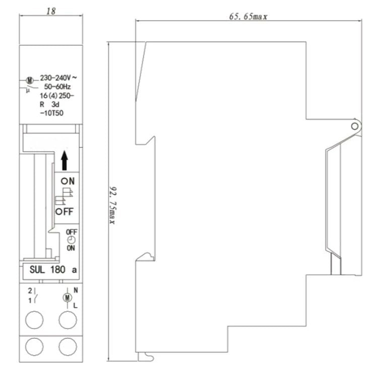 Timers Manual 24 Hour Din Rail Mount 12v 15A Battery Backup Brisbane