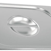 GN Pans Bain Marie With Lids 1/2 Size 65mm Deep Stainless Steel (5 Pack)