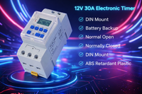 
              Timers Digital Programmable 12v 30A Relay17 Settings LCD Din Mounted Brisbane
            