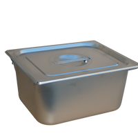 GN Pans Bain Marie With Lids 1/2 Size 150mm Deep Stainless Steel (5 Pack)