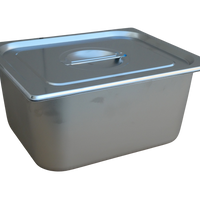 GN Pans Bain Marie With Lids 1/2 Size 150mm Deep Stainless Steel (5 Pack)
