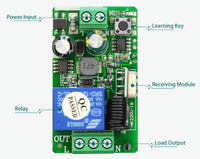 
              Remote Control Receiver 1 Channel 240v 30A 433mhz EV1527
            