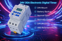 
              Timers Digital Programmable With LCD 24v AC/DC 16 Settings Daily 7 Days 30A Brisbane
            