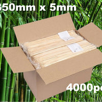 350mm x 5mm Skewers Wood Bamboo Sticks Pack of 4000