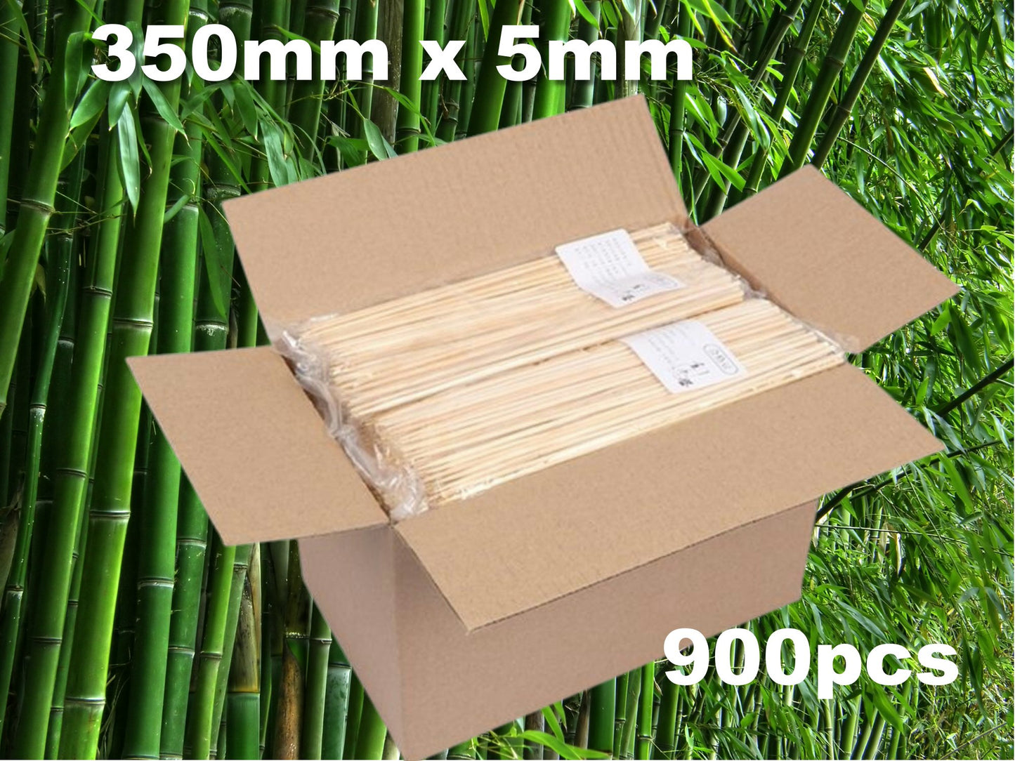 Skewers 350mm x 5mm Wood Bamboo Box of 900 Shipping Australia Wide 5kg