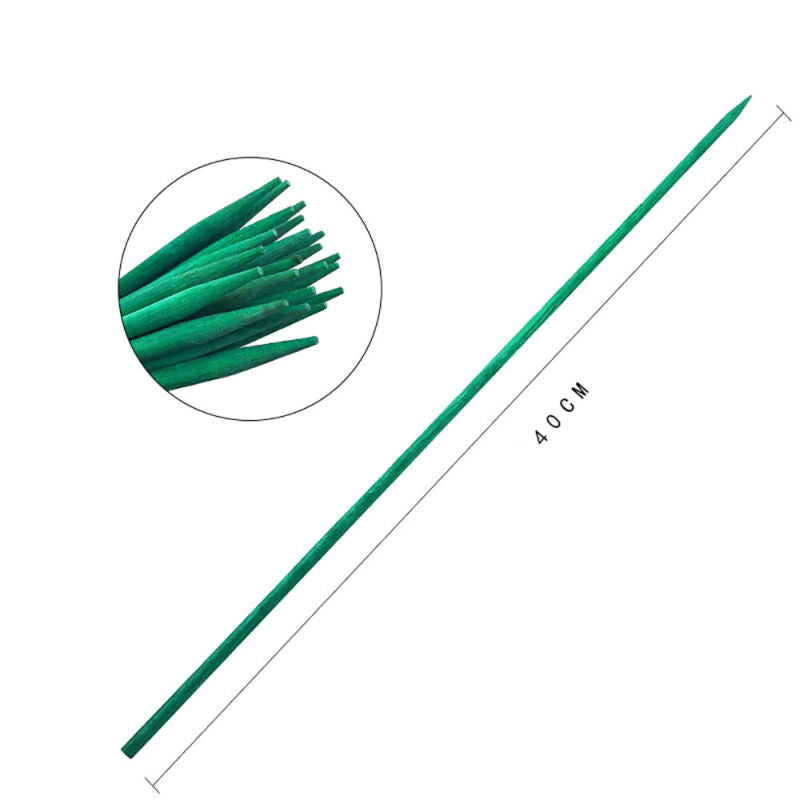 Garden skewers 500mm x 5mm Bamboo Seedling Sticks Stakes Green Waxed 500 Pieces