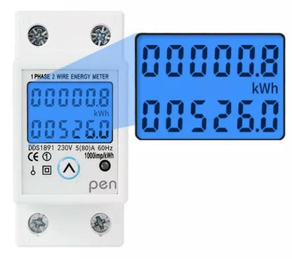 Single Phase Electricity Power Meter Single Phase 240v 80a