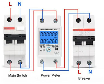 Single Phase Electricity Power Meter Single Phase 240v 80a