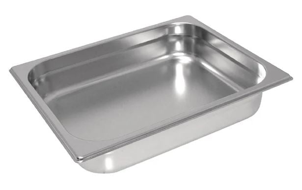 GN Pans Bain Marie With Lids 1/2 Size 65mm Deep Stainless Steel (5 Pack)