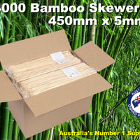 450mm x 5mm Skewers Wood Bamboo Sticks Box of 4000 Spiral Tornado Potato