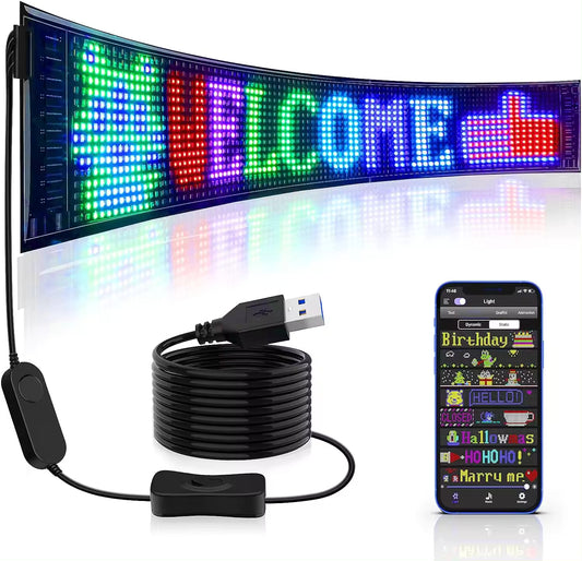 LED Sign Signs Full Colour 39cm Bluetooth 12v or 5v USB Easy Programming