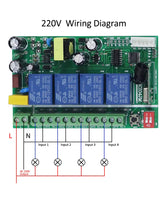 
              Remote Control Receiver 4 Channel 240v 10A 433mhz EV1527 with Remote
            