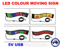 
              LED color moving sign with various text displays
            