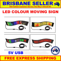 
              LED Programmable Signs 16x96 - 69cm Long USB 5v With Remote and Cables
            