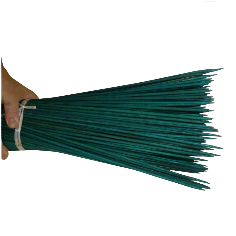 Skewers 500mm x 5mm Bamboo Garden Seedling Sticks Stakes Green Waxed x 200 Australia