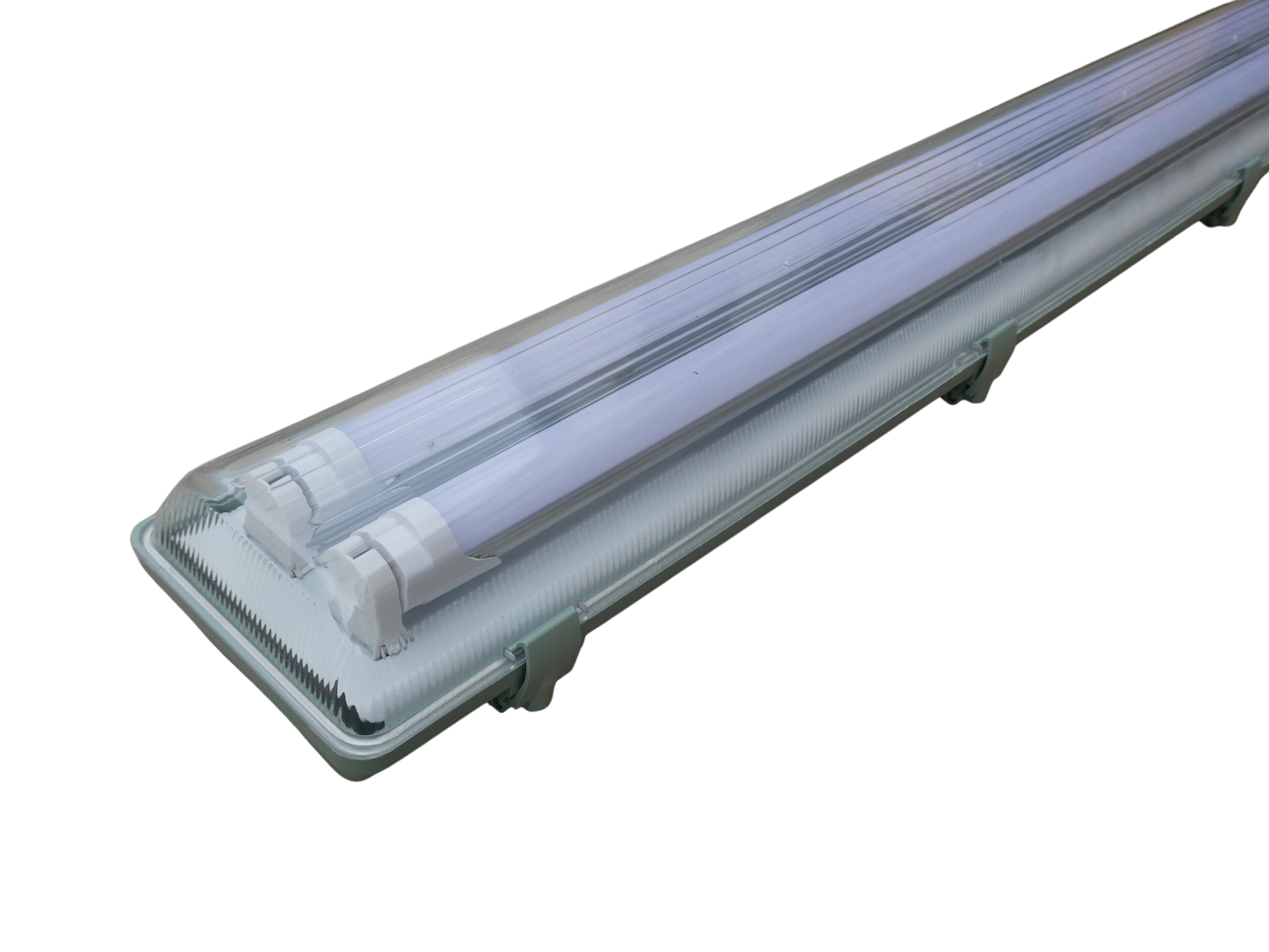 2 x LED T8 90cm Weatherproof Lights with Bright White Tubes Twin 240v 2 x 14w