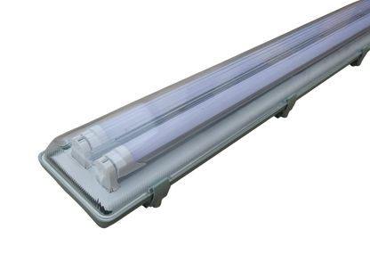 2 x LED T8 90cm Weatherproof Lights with Bright White Tubes Twin 240v 2 x 14w