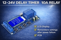 
              Delay Timers x 3 pcs Digital Programmable With LCD 6v-30v DC 10A PCB Brisbane
            