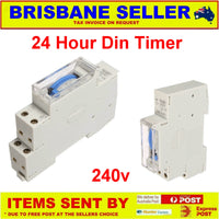 Timers Manual 24 Hour Din Rail Mount 240v 15A Battery Backup Brisbane