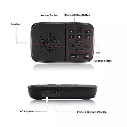 Wireless Intercom 6 Channel Long Range UHF 450m Intercoms Brisbane 470mhz