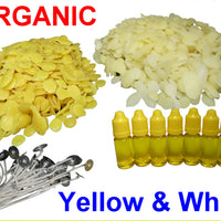 Bees Wax Pellets White Organic Refined 3KG Free Wicks & Orange Oil