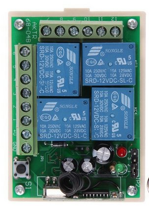 Remote Control Transmitter / Receiver 4 Channel with 2 x STD 4 Remote Fobs 12v 10A 433mhz