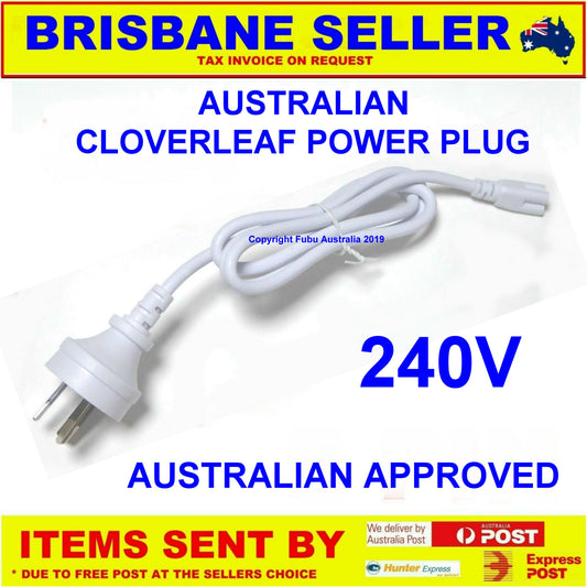 Australian Power Plug to IEC-C5 and Cable 1.2m long for Small for T5 Light Fittings 10 Pack