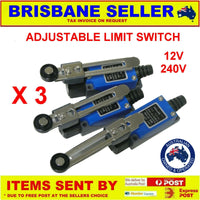 3 x Limit Switch Adjustable Arm 240v 3A